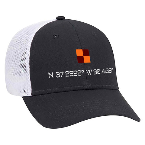 Blacksburg Coordinates hat - black/white mesh