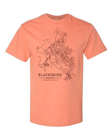 Blacksburg Map tee